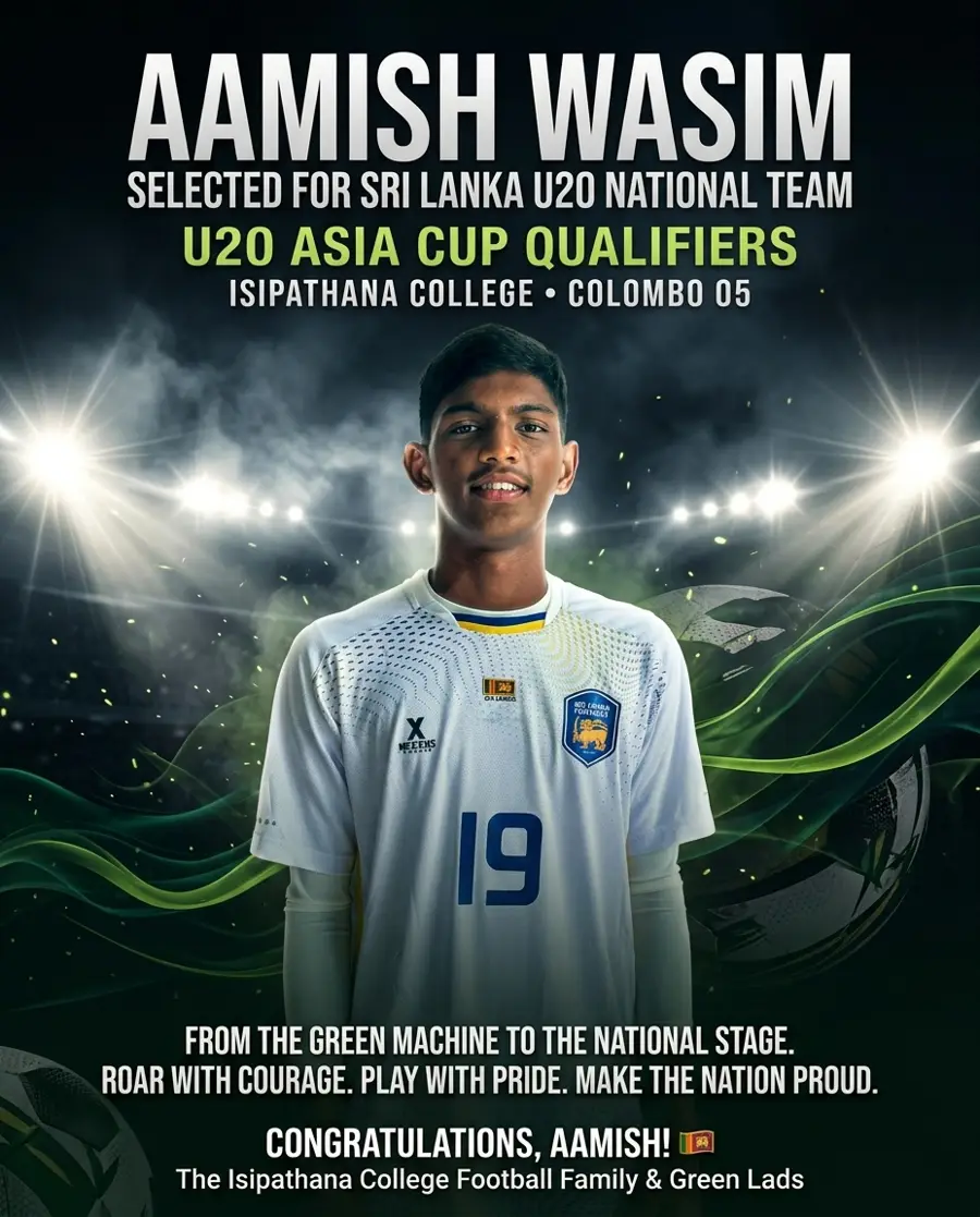 Aamish Wasim selected for the Sri Lanka U20 team, U20 Asia Cup Qualifiers
