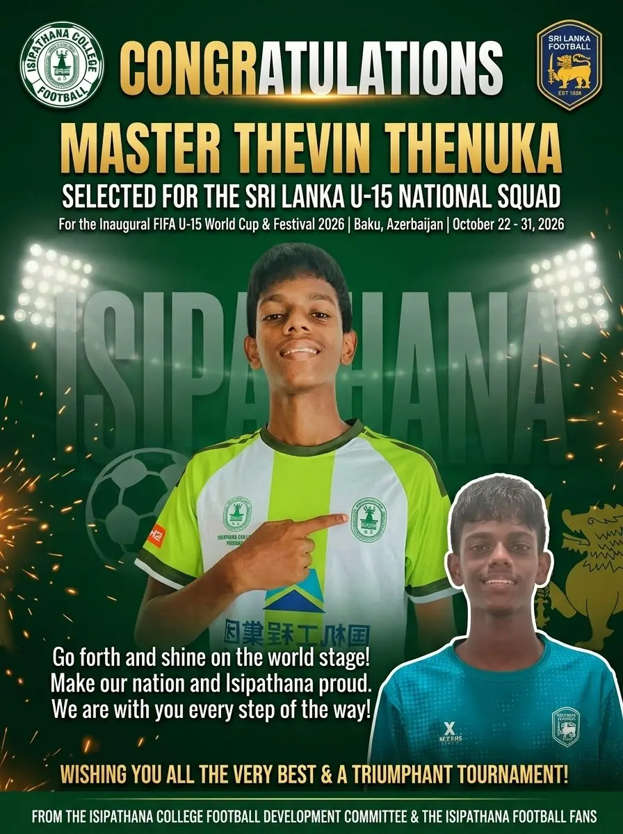 Thevin Thenuka selected for the Sri Lanka U-15 squad, FIFA U-15 World Cup & Festival 2026